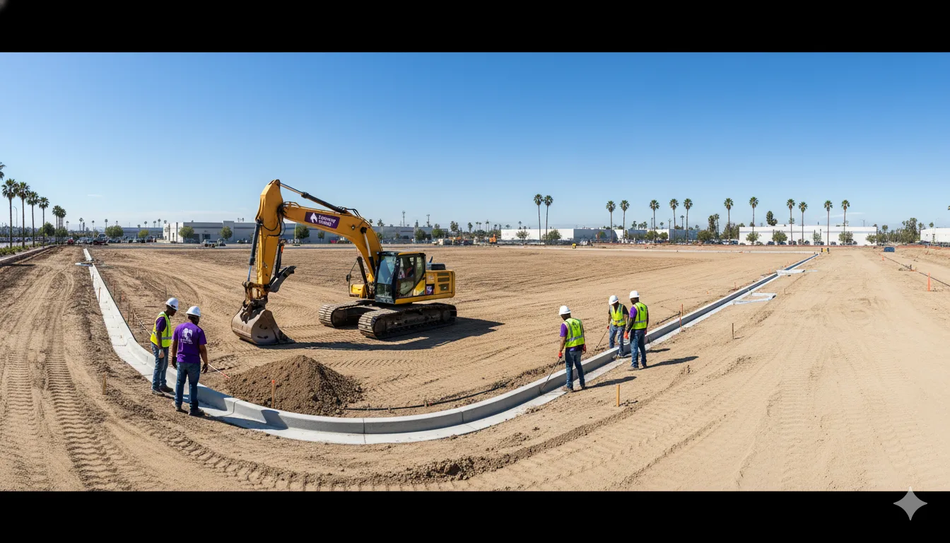 Purple Pony Concrete commercial site development in Southern California